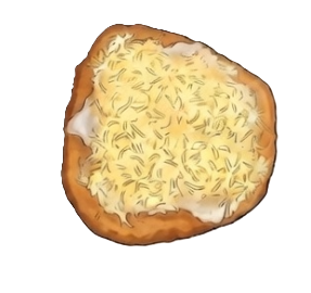 Ilustrácia langoša so syrom a smotanou