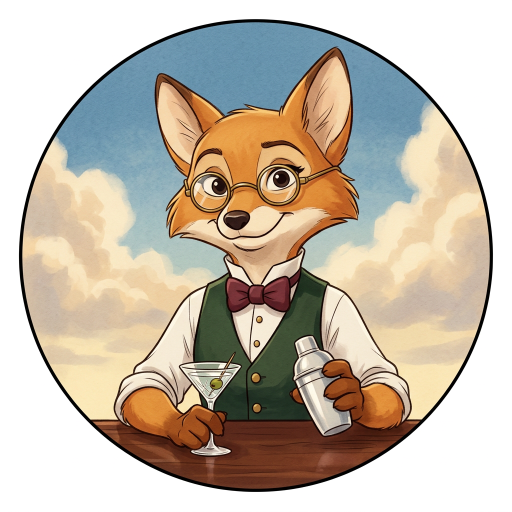 Ilustrácia líšky — pani výčapu