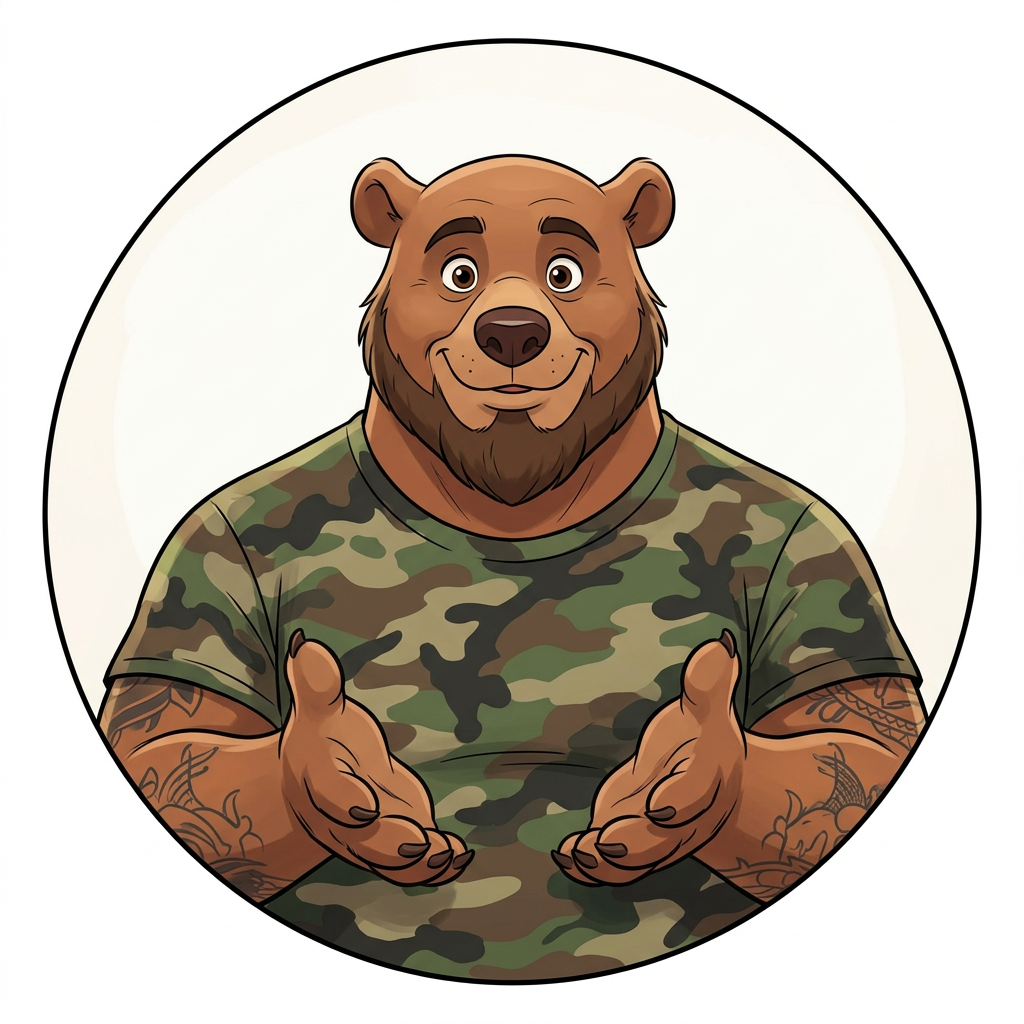 Ilustrácia grizzlyho — pit mastra